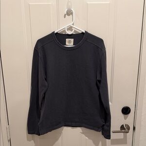 Buck Mason dark blue field spec rugby crew medium